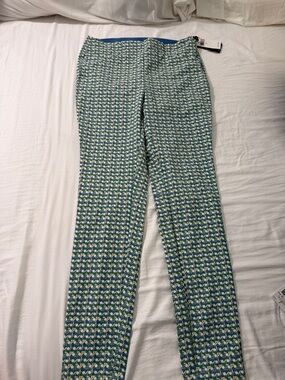 RLX Ralph Lauren Skinny Pants in Blue, Green and White Geometric Print
